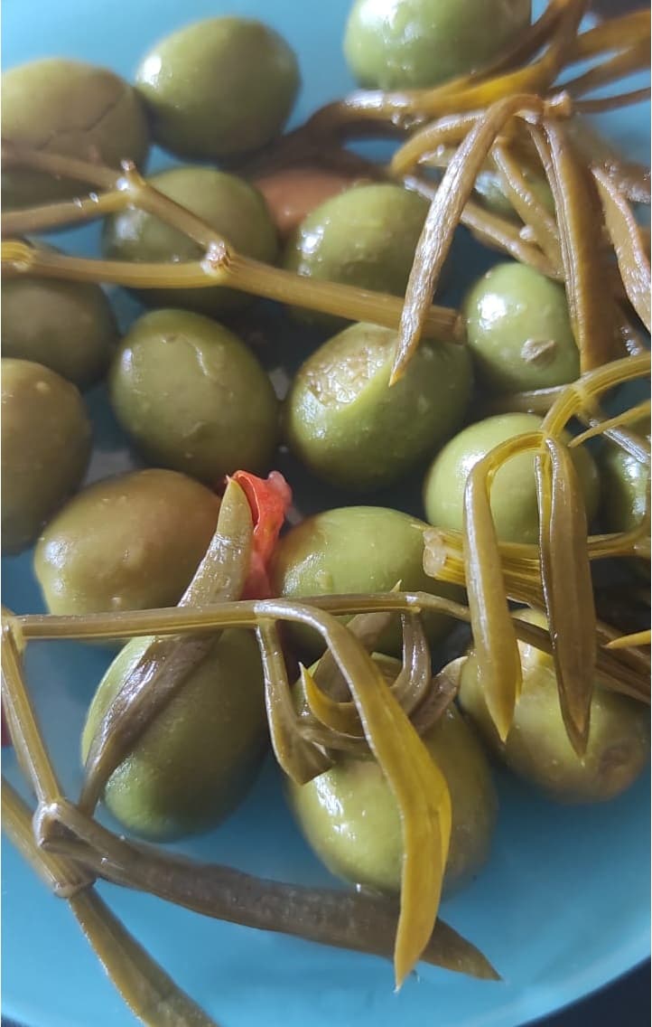 Olivas con hinojo marino envinagrado