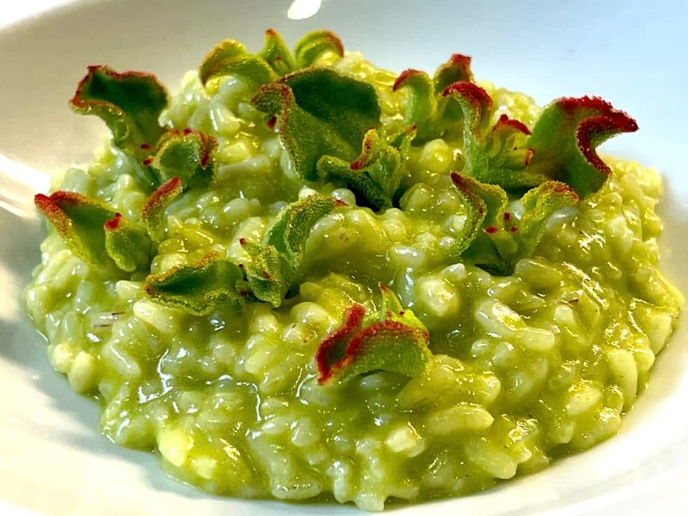 Arroz de ficoide glacial y manitas de cerdo de David Ariza
